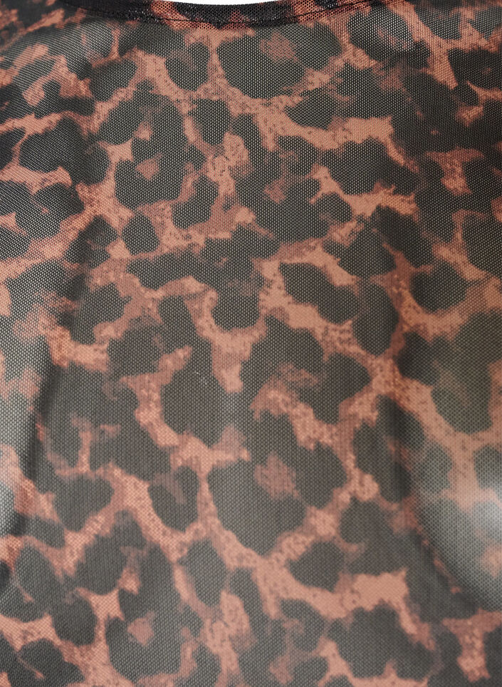 Mesh blouse with print, Brown, Packshot image number 2