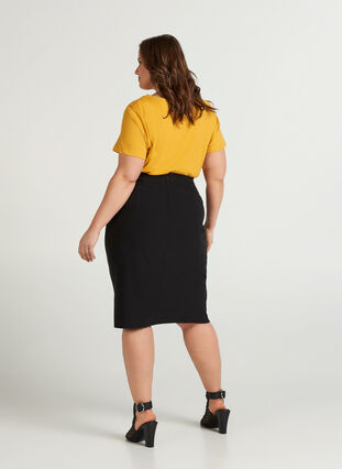 Pencil skirt with a zip, Black, Model image number 0