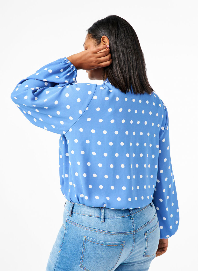 Dotted shirt with ruffles, River S. White Dot, Model image number 1
