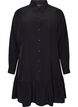 Short shirt dress with ruffle tier, Black, Packshot image number 0