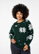 Knitted jumper with snowflakes, Green, Model image number 0