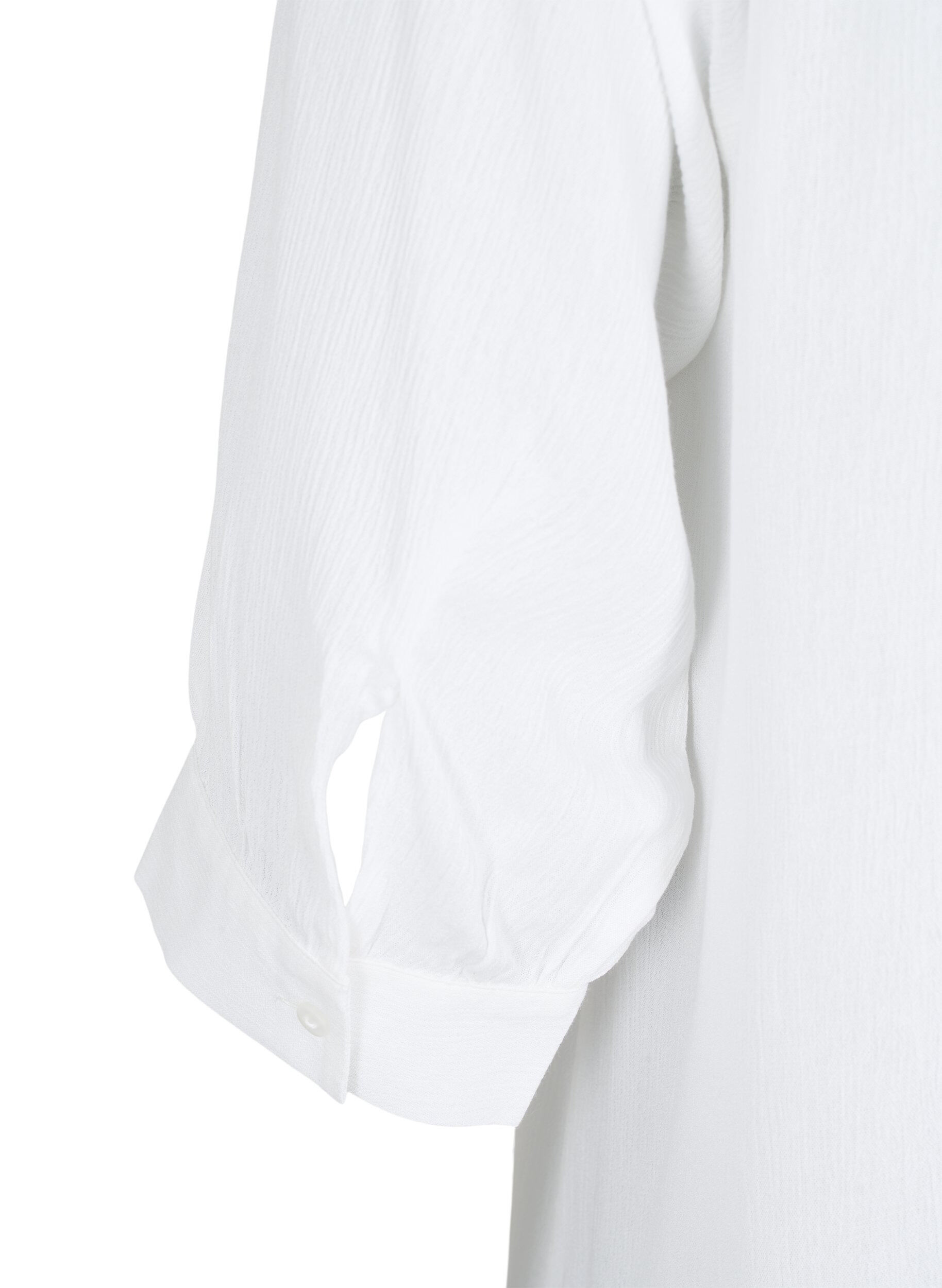 Zizzifashion Viscose tunic with 3/4 sleeves, White, Packshot image number 3