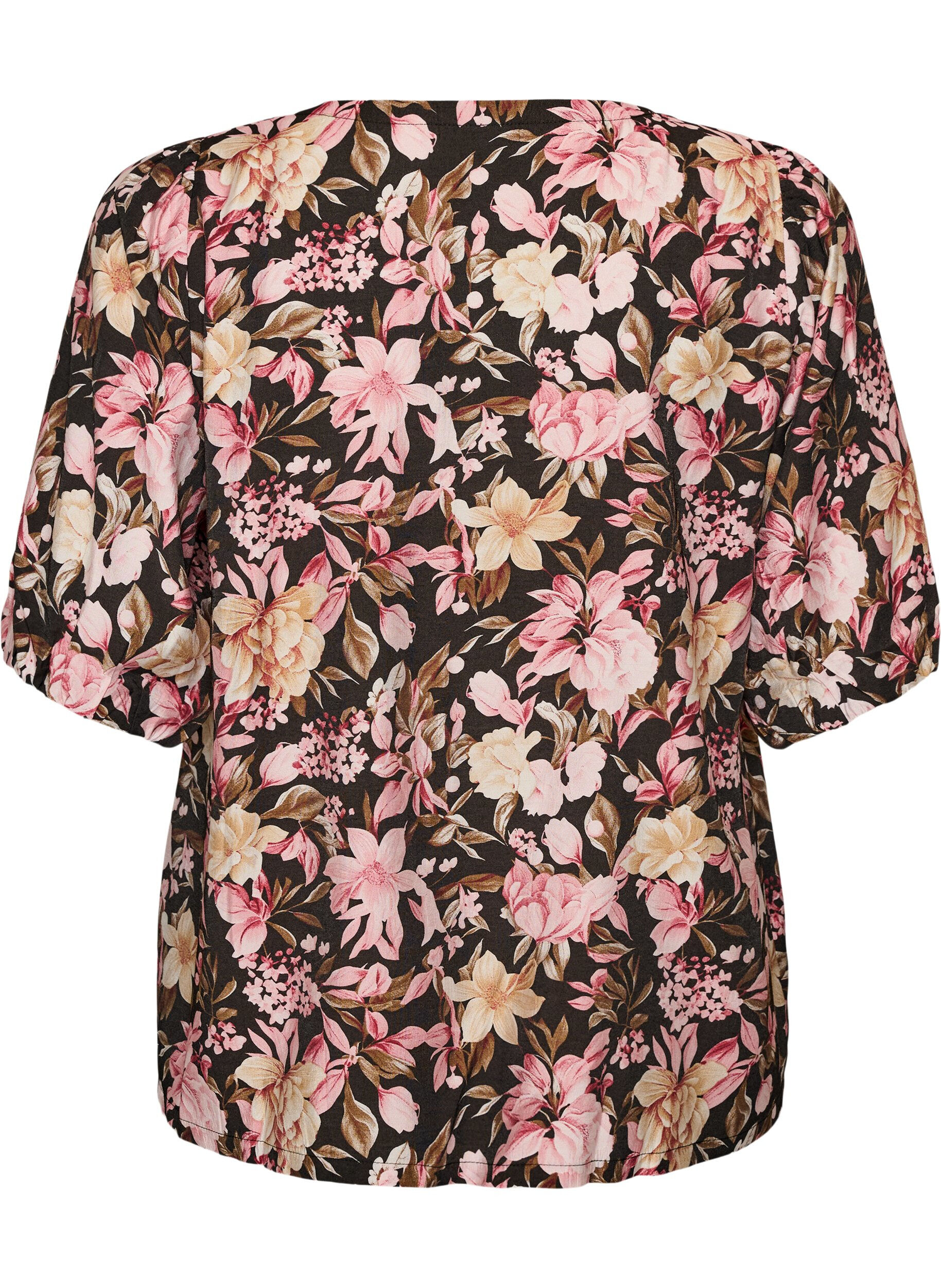 ZizzifashionViscose blouse with V-neck, Rose, Packshot image number 1