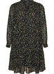Dress with all-over print and a ruffle layer, Black, Packshot image number 0