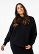 Solid colour knitted blouse, Black, Model image number 0