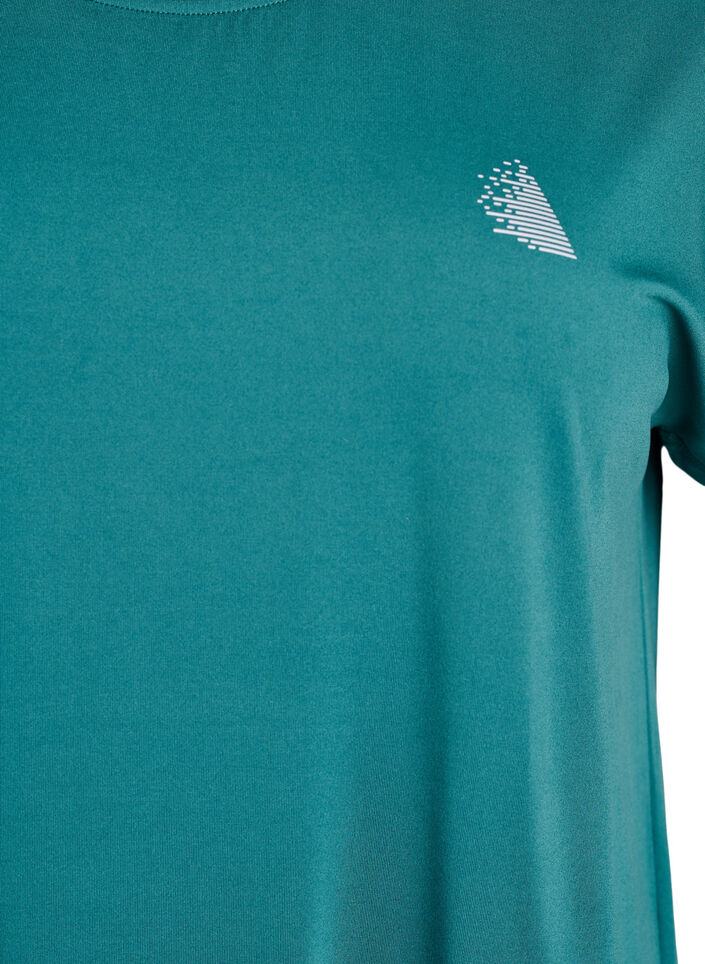 Solid-coloured training T-shirt, Petrol, Packshot image number 2