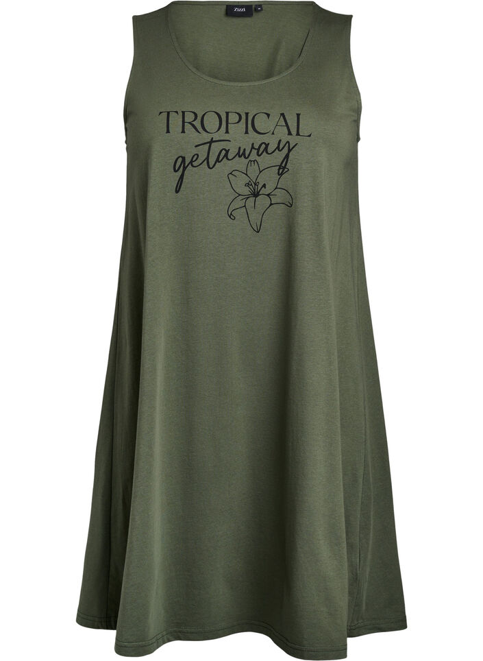Sleeveless A-line dress, Green, Packshot image number 0