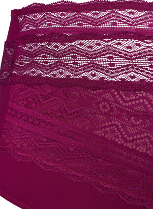 Super high-waisted knickers with lace, Magenta purple, Packshot image number 2