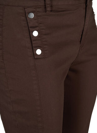 Close-fitting capris with slits, Dark Brown, Packshot image number 2