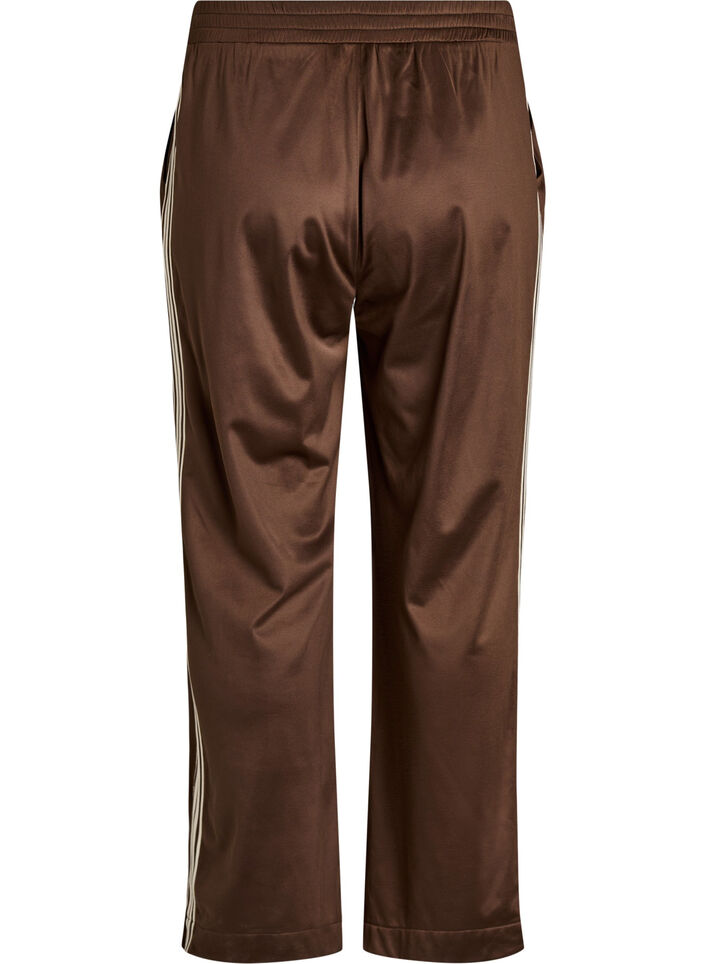 Track pants with side stripes and pockets, Brown, Packshot image number 1