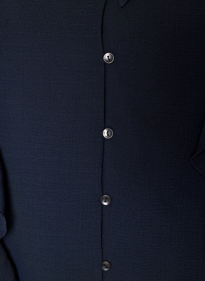 Sheer blouse with ruffles and tie-fastening, Blue, Packshot image number 2