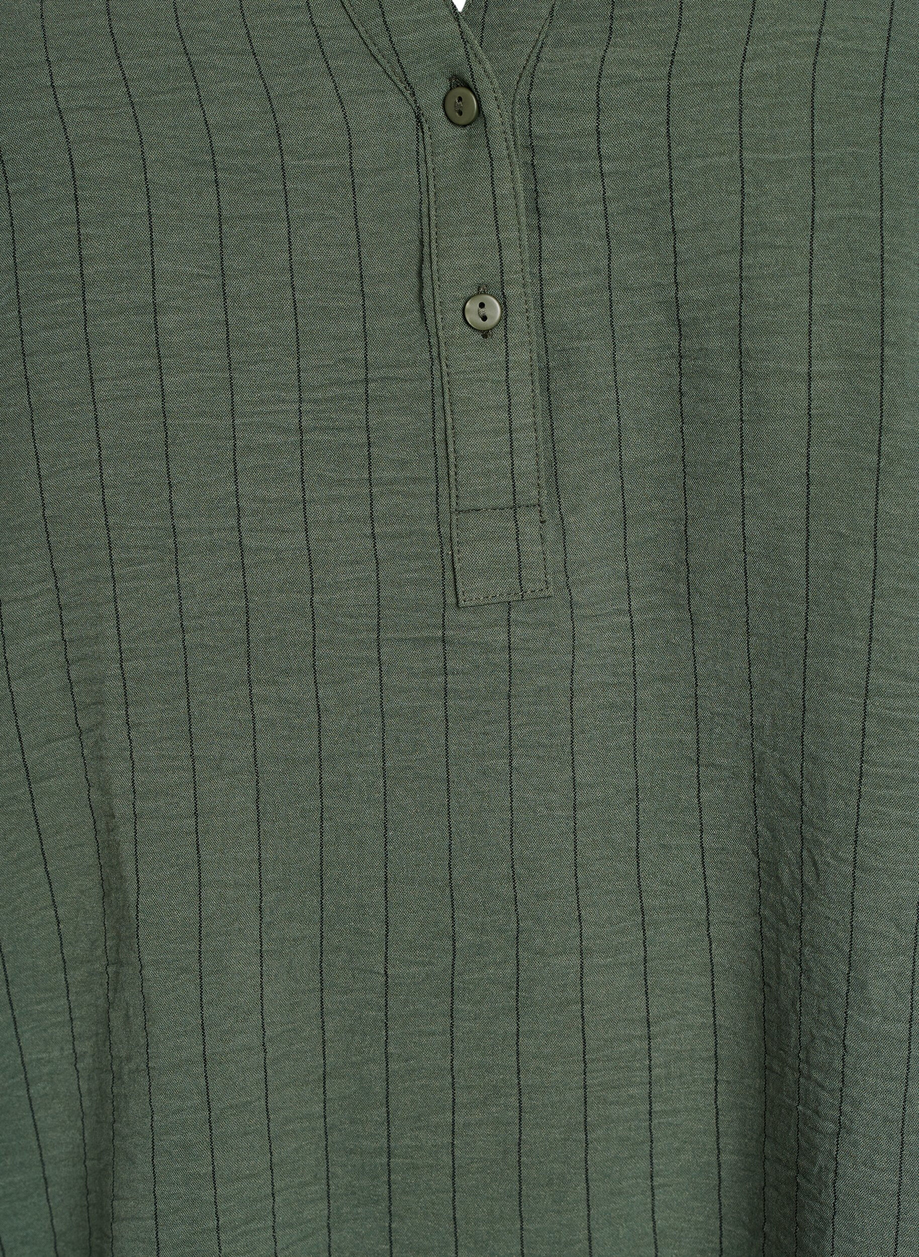 Zizzifashion Pinstripe shirt blouse, Green, Packshot image number 2