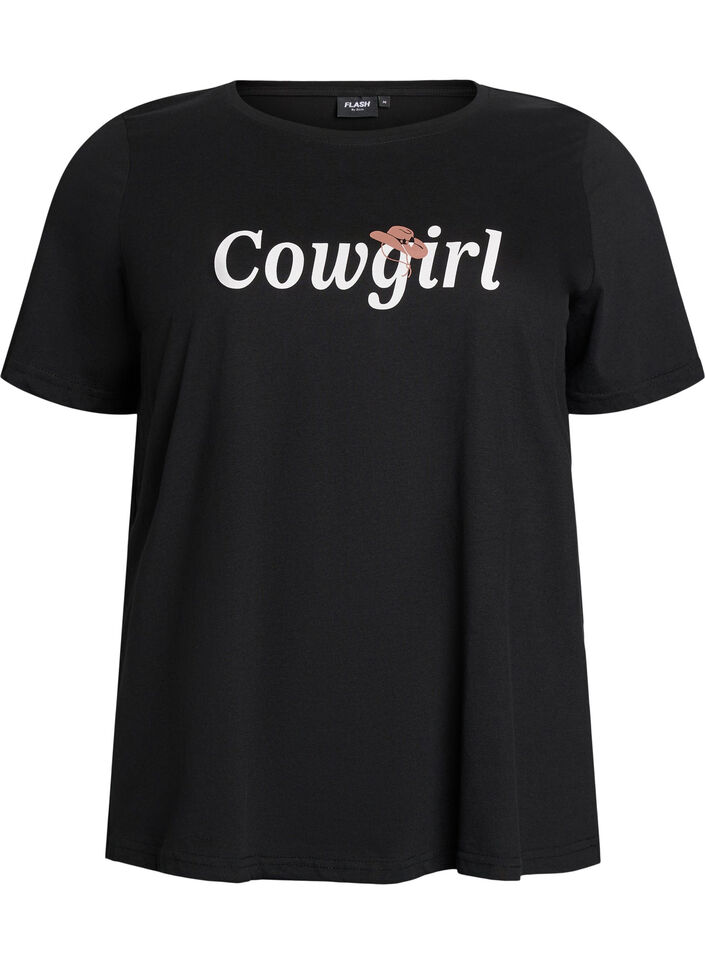 T-shirt with motif, Black, Packshot image number 0