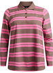 Striped polo shirt with long sleeves, Pink, Packshot image number 0