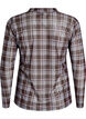Checked mesh blouse, Blue, Packshot image number 1