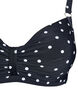 Bikini top with underwire and pattern, Black, Packshot image number 2
