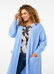 Long knitted cardigan with pockets, Cornflower Blue Mel., Model image number 2