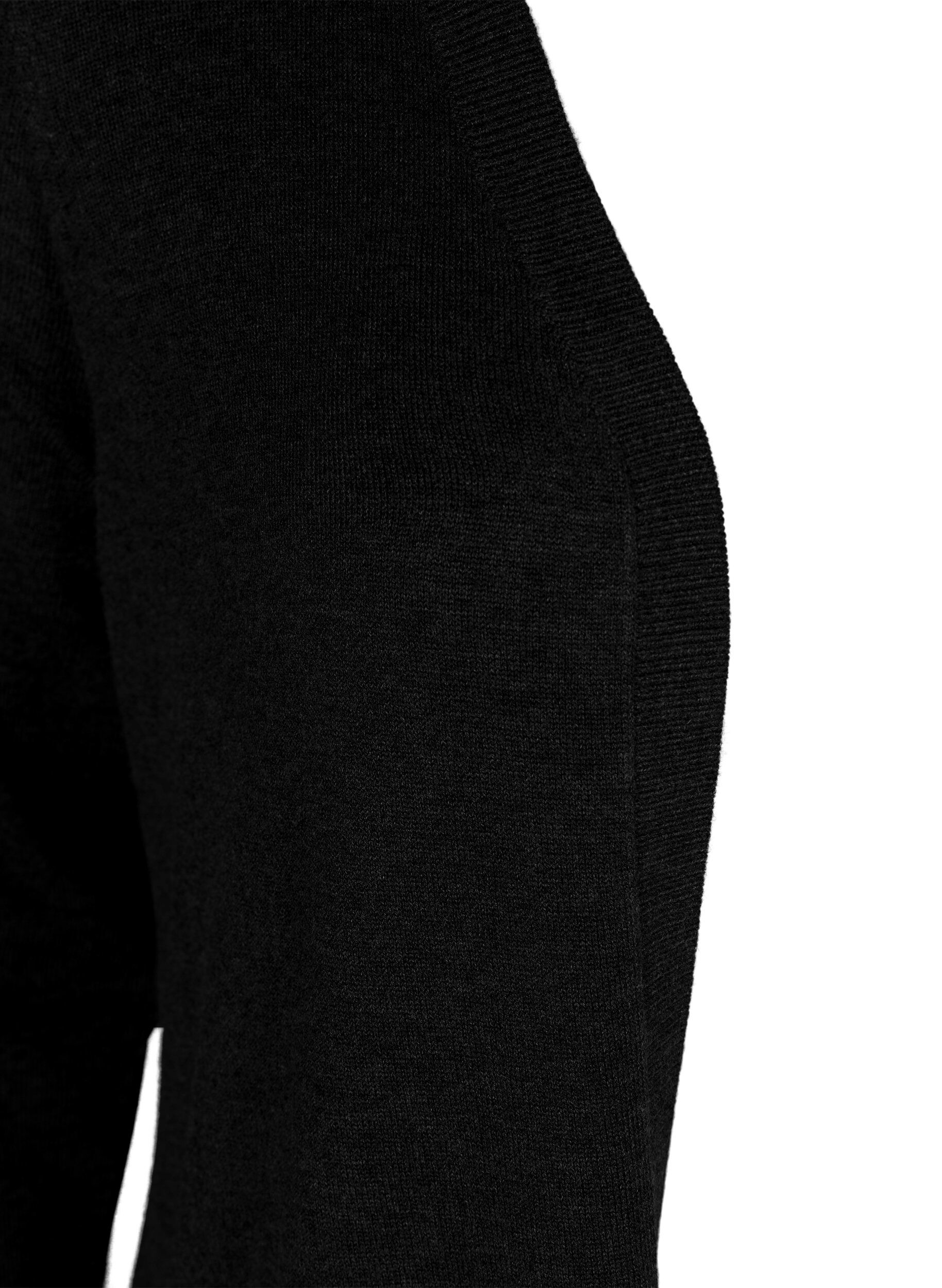 Zizzifashion Long knitted cardigan in a viscose blend, Black, Packshot image number 2