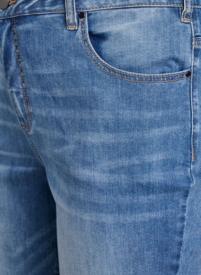 7/8 jeans with turn-ups and a high waist, Blue, Packshot image number 2