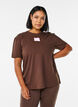 Sporty T-shirt in organic cotton, Brown, Model image number 0