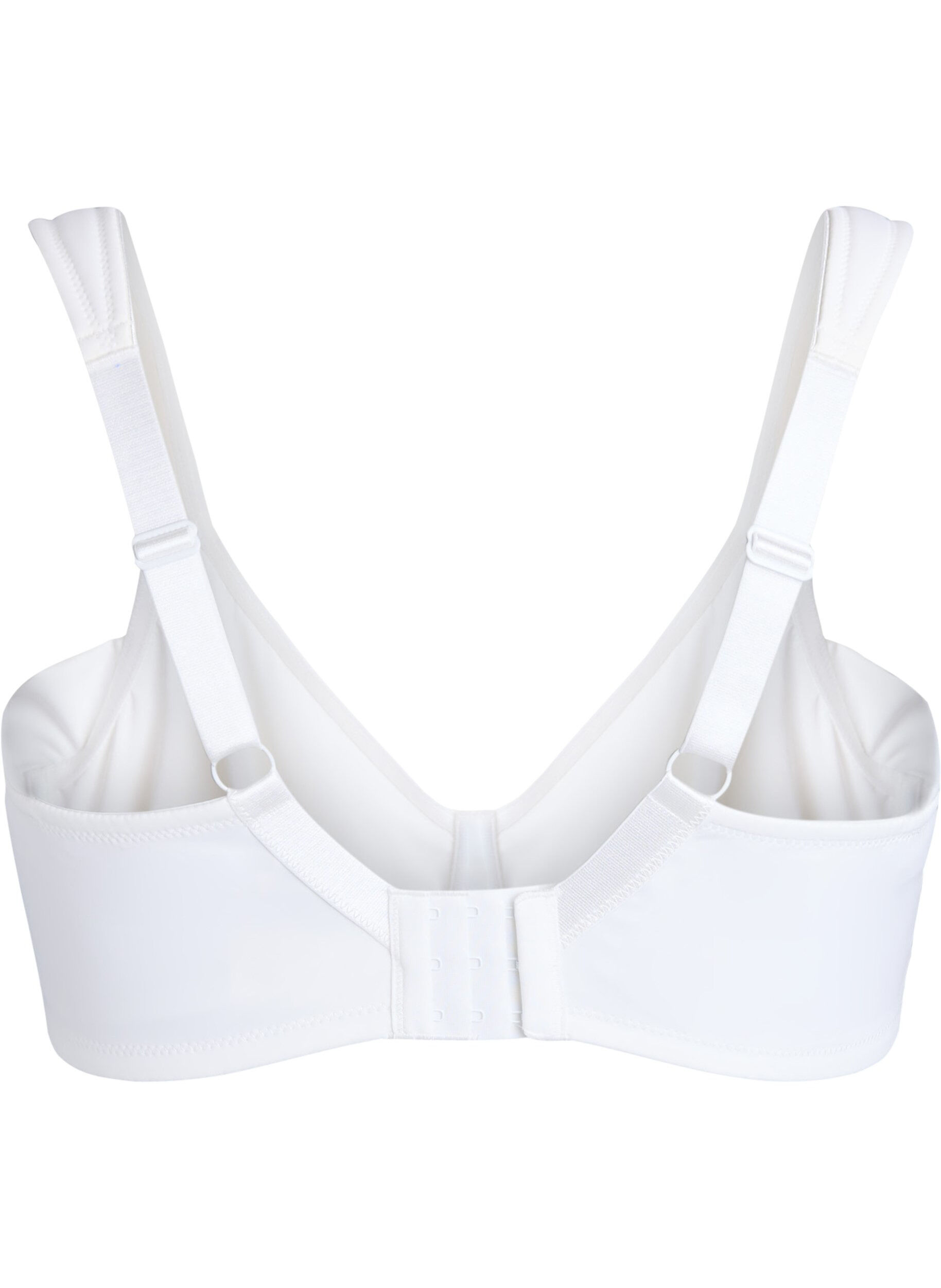 Zizzifashion Comfort bra with a lace overlay and moulded cups, White, Packshot image number 1