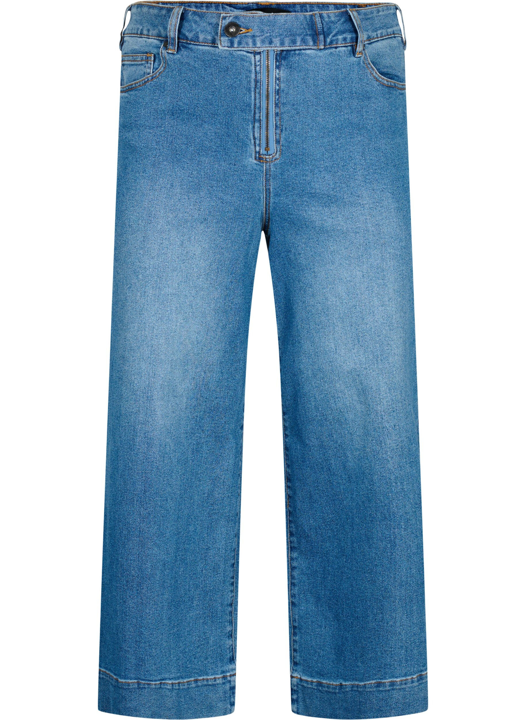 Zizzifashion Cropped jeans with flare, Blue, Packshot image number 0