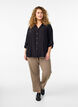 FLASH - Long-sleeved shirt with a V-neck, Black, Model image number 1