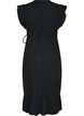 Wrap dress in cotton muslin with ruffles, Black, Packshot image number 1