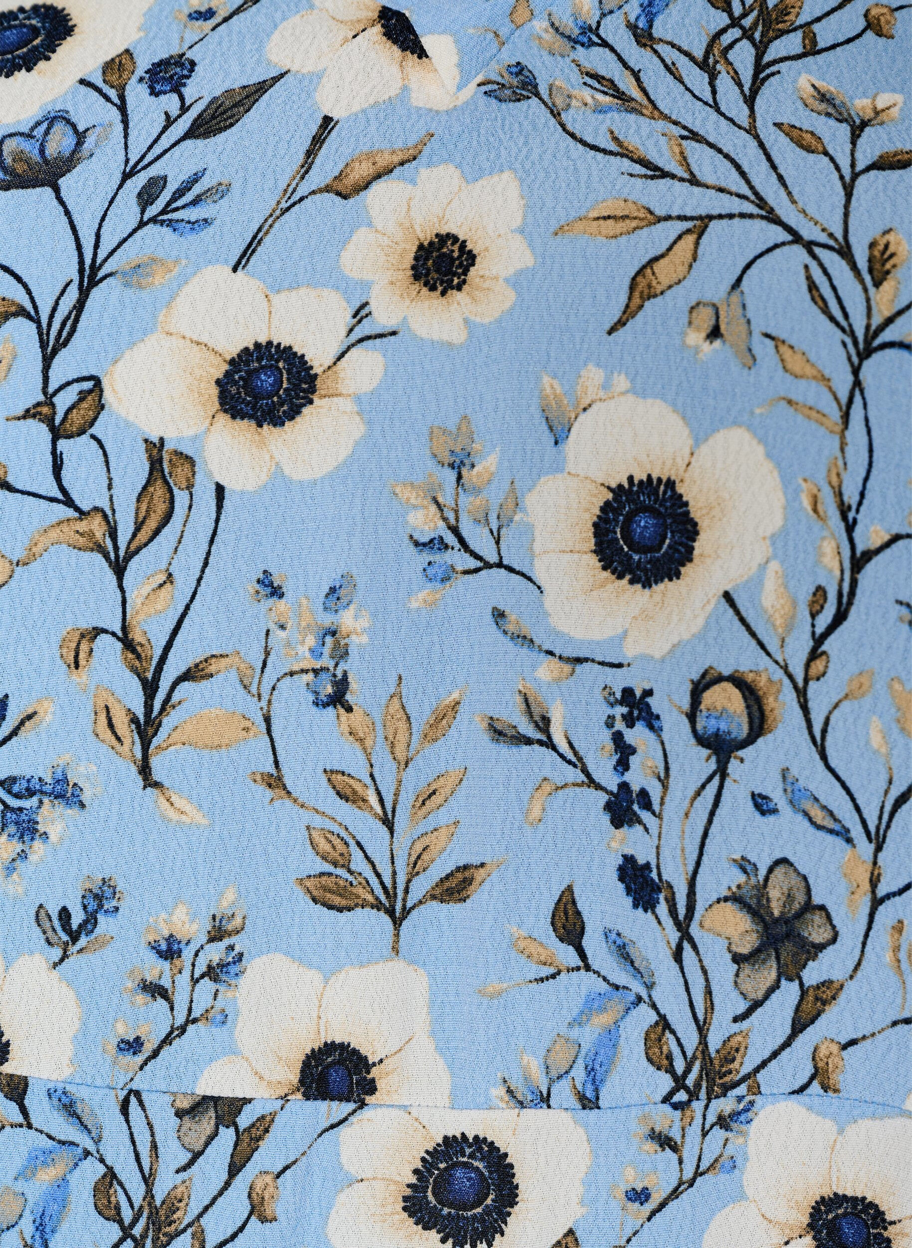 Zizzifashion Short dress with floral print, Blue, Packshot image number 2