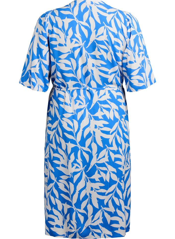FLASH - Midi dress with print and tie belt, Blue, Packshot image number 1