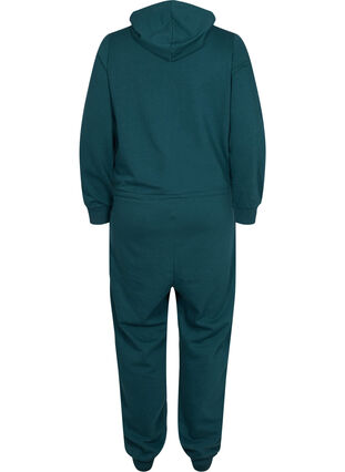 Jumpsuit with hood and zip, Deep Teal, Packshot image number 1
