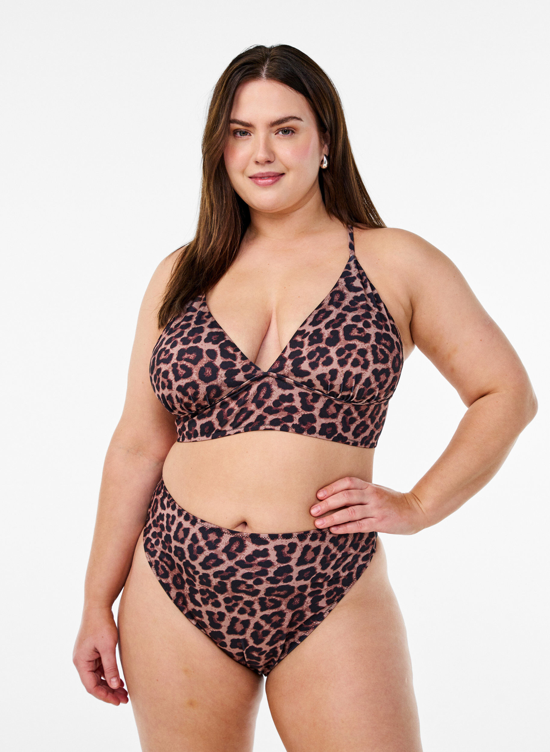 Leopard bikini thong, Brown, Model