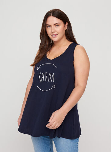 Cotton top with a print and a-line shape, Night Sky KARMA, Model image number 0