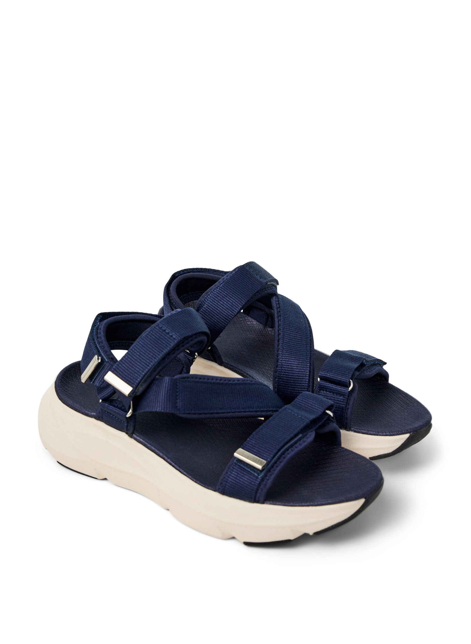Zizzifashion Comfortable sandal with Velcro and arch support, Blue, Packshot image number 1
