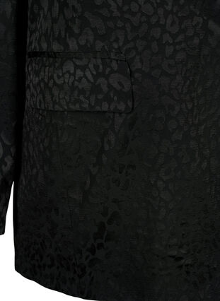 Tone-on-tone jacquard blazer in viscose, Black, Packshot image number 3