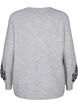 Knitted blouse with decorative pattern, Light Grey Melange, Packshot image number 1