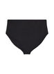 Solid colour bikini bottom with high waist, Black, Packshot image number 1