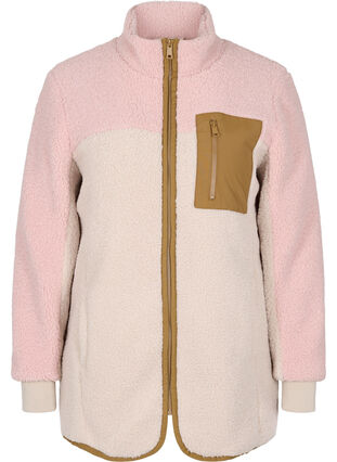 Teddy jacket with zip and pockets, Rose Comb, Packshot image number 0