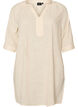 Cotton tunic with V-neck, Vanilla, Packshot image number 0