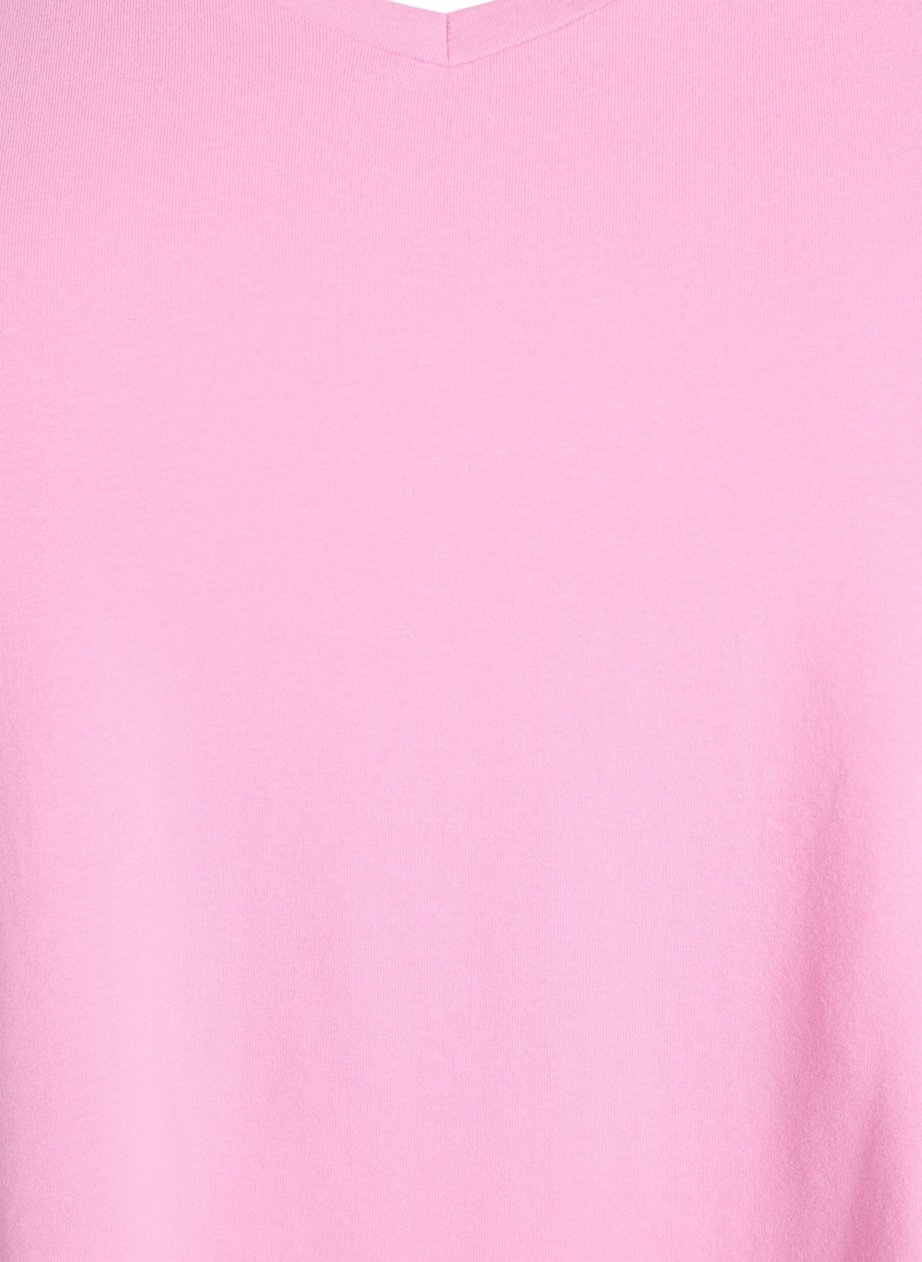 ZizzifashionSolid-coloured basic cotton T-shirt, Pink, Packshot image number 2