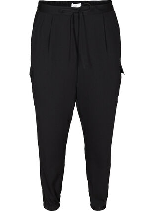 Loose trousers with side pockets, Black, Packshot image number 0
