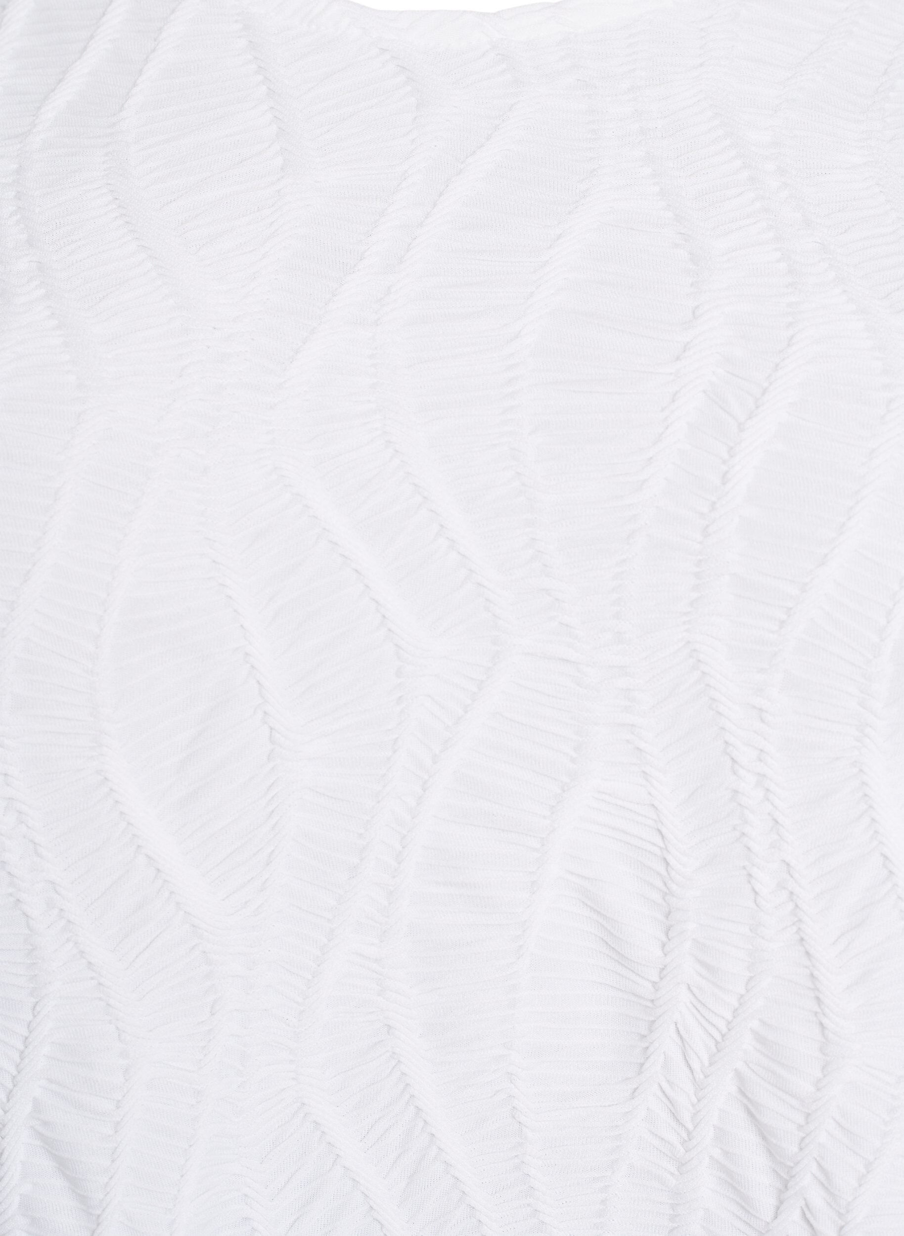 Zizzifashion Blouse with texture and 3/4 sleeves, White, Packshot image number 2