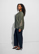 Viscose shirt with embroidered sleeves, Green, Model image number 3