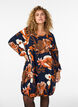 Short cotton dress with an elasticated hem and long sleeves, Black, Model image number 0