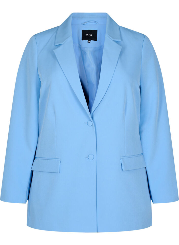 Classic blazer with button closure, Light Blue, Packshot image number 0