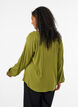 Viscose blouse with a V-neck and long sleeves, Green, Model image number 2