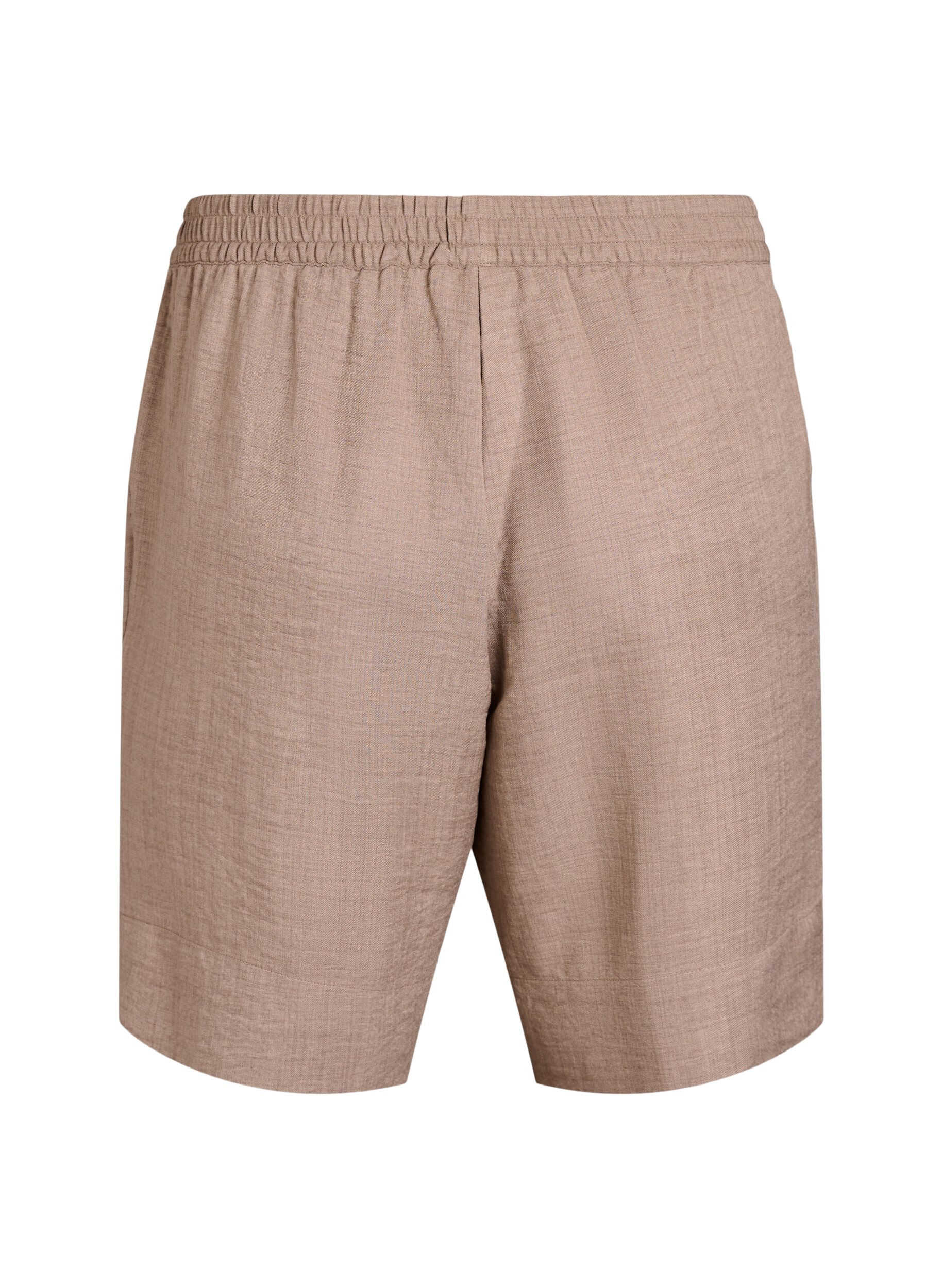 Zizzifashion Shorts with pockets and high waist, Brown, Packshot image number 1