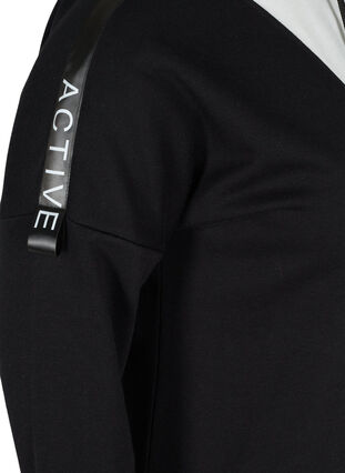 Sweatshirt with hood and zipper, Black White, Packshot image number 3