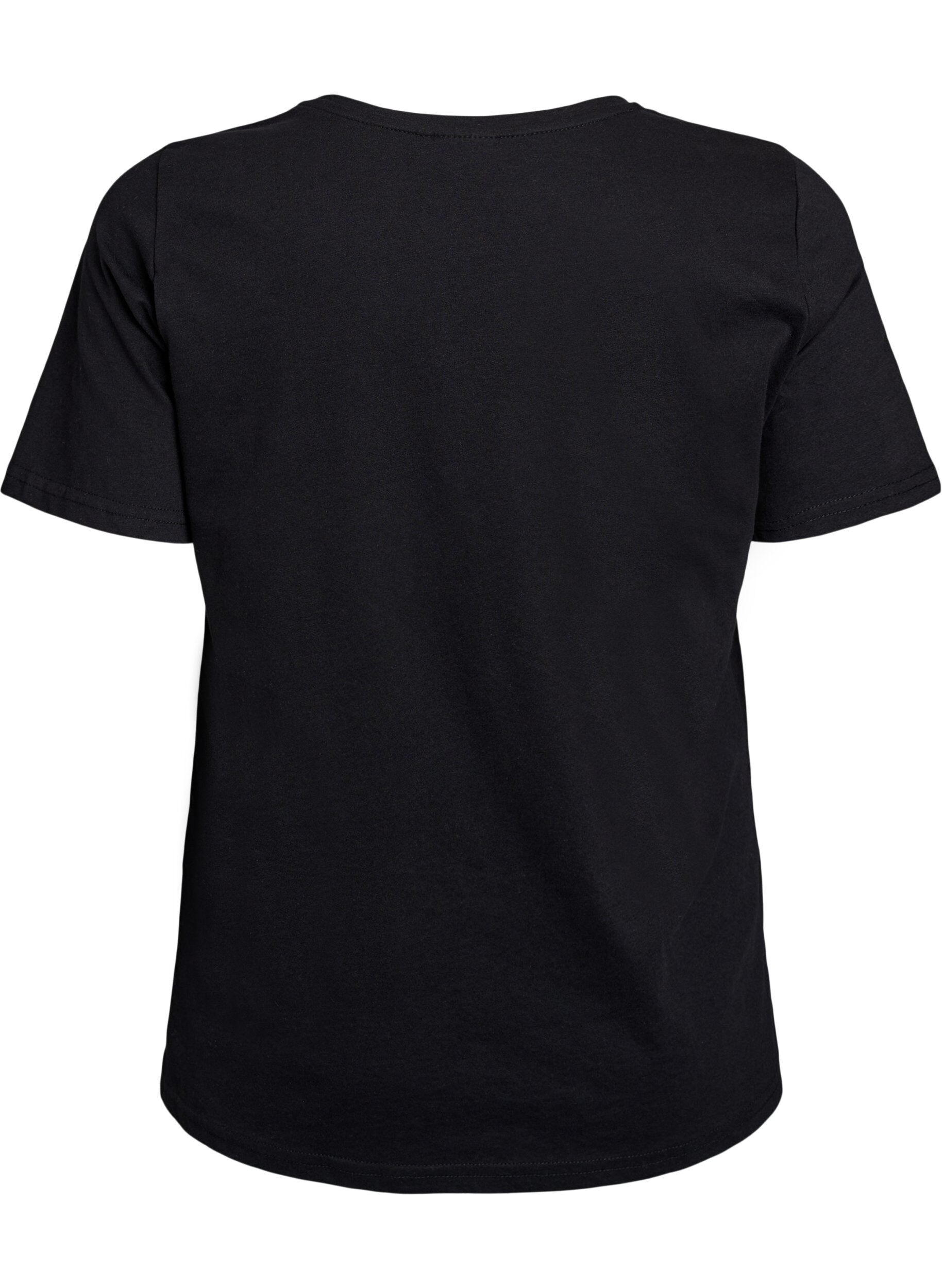 Zizzifashion T-shirt with motif, Black, Packshot image number 1