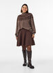 Short knitted A-line skirt, Brown, Model image number 1